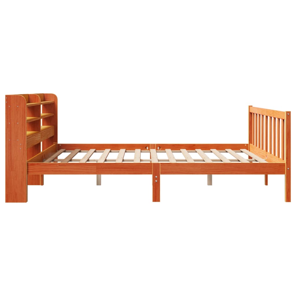 Bed Frame with Headboard without Mattress Wax Brown 200x200 cm
